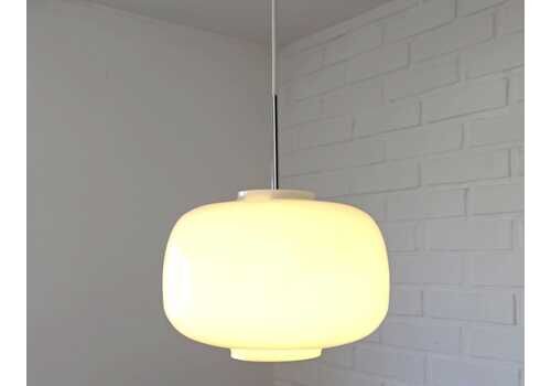 Vintage White Pendant Light / 1 Of 2 Danish Minimalist Design / Mid Century Modern Chandelier / Yugoslavia 1970