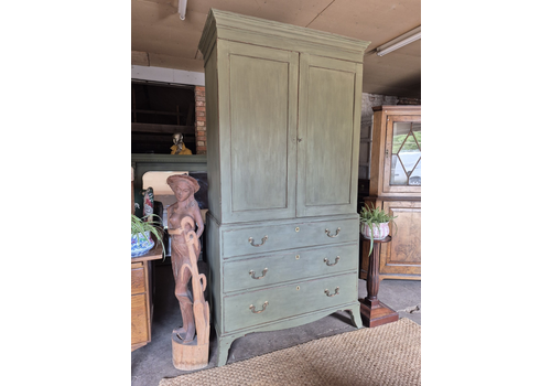 A Georgian Provincial Rustic Country House Mahogany Linen Press Larder Cupboard