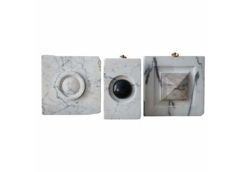 20th C Trio Modernist Of Carved Marble Decorative Architectural Elements