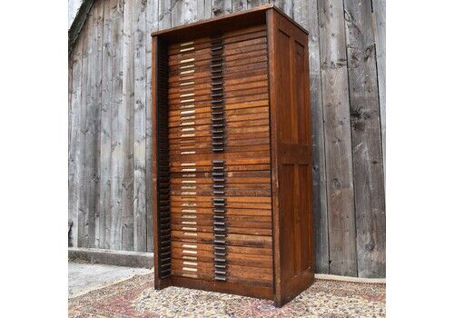 Antique Stephenson Blake Letterpress Printers Type Collector Drawer Tray Cabinet