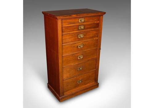 Antique Wellington Chest, English Walnut Specimen Collector