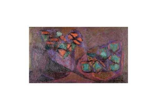 Sven Olof Jakobsson, Listed Swedish Painter. Oil On Canvas. Abstract Still Life.