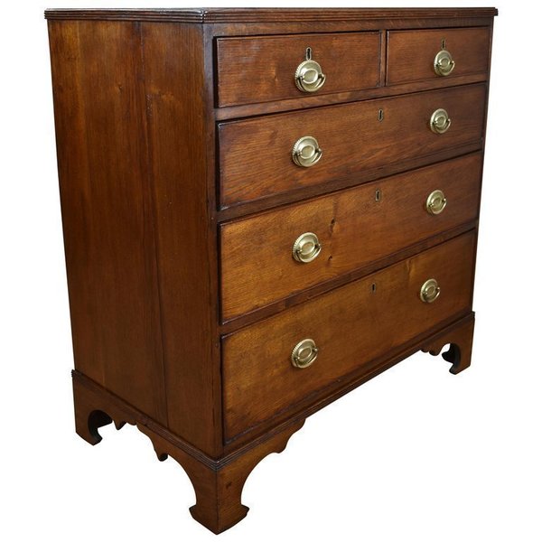 19th Century English George Iii Oak Chest Of Drawers Vinterior