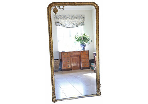 Large 19th Century Antique Gilt Overmantle, Floor Or Wall Mirror – Gold Vintage Statement Frame London Maker Charles Nosotti