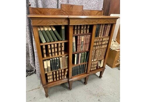 Edwardian Mahogany Breakfront Open Bookcase