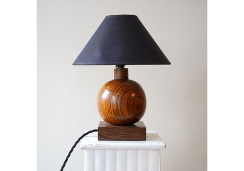 French Turned Wood Table Lamp