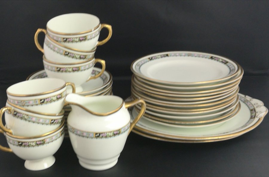Antique Tea Set Edwardian China Cups Saucers Plates Blyth Antique Tea Set Edwardian China Cups Saucers Plates Blyth Photo 1