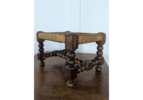 Early 20th Century Small Twine Bobbin Turned Footstool