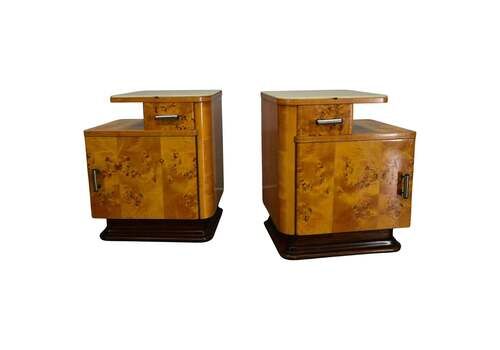 1940s Set Of Bedside Tables By Jindrich Halabala, Czechoslovakia