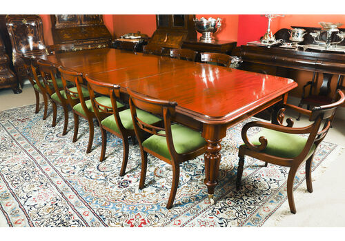 Victorian Mahogany Dining Table Set 19th C