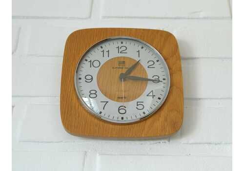 Vintage Wooden Wall Clock / Mid Century Modern Working Clock / Farmhouse Wall Decor / Yugoslavia 80