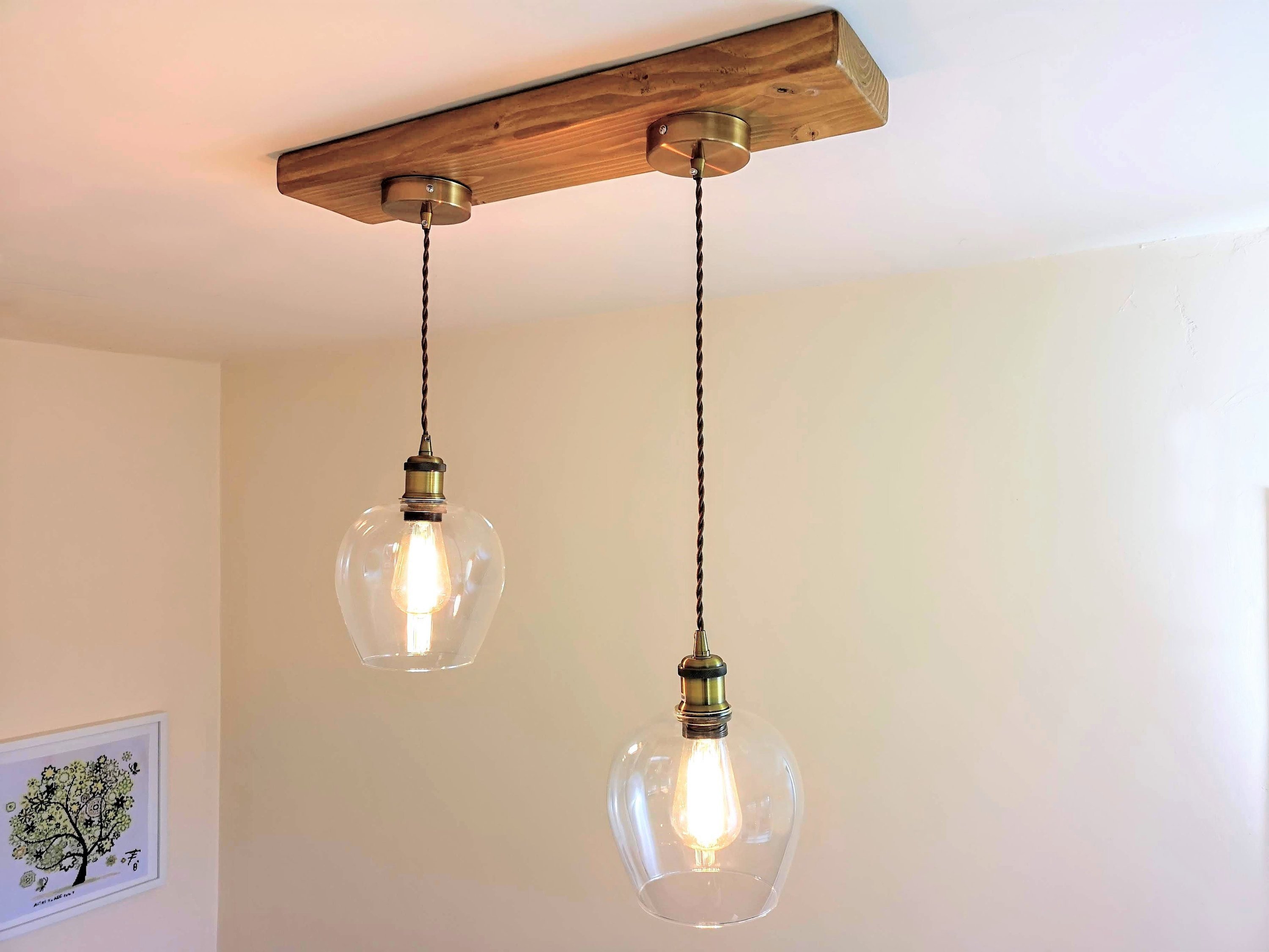 Industrial Ceiling Light Designer Brass Lamp Holders With Glass