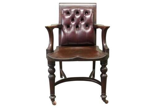 A Rare English Georgian Button Back Desk Chair