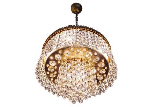 Palwa Bubbles Chandelier Crystal & Gilt Brass By Ernst Palme, Germany, 1960s