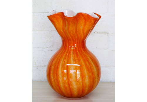 Murano Large Vase Vintage Italian Freeform Approx. 1970