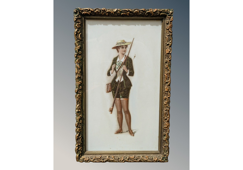 Antique Painting On Porcelain Plaque