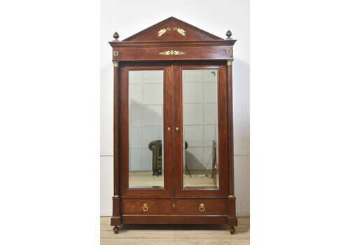 Empire Style Mahogany Two Door Wardrobe