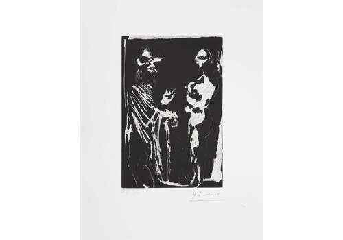 Pablo Picassothe 156, Man Talking With A Girl   Original Etching, Signed (Baer #1961b)1978