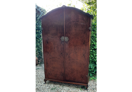 Vintage Art Deco Era Double Wardrobe Walnut And Mahogany