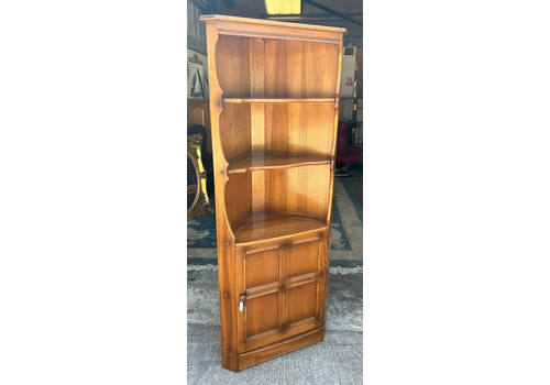 Ercol Golden Dawn Elm Mid Century 474 Corner Cupboard Display Shelves
