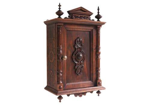 Antique French Renaissance Revival 19th Century Wall Cabinet / Hanging Cabinet