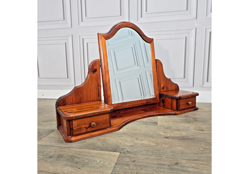 Vintage Ducal Pine Dressing Table Mirror & Drawers – Victorian Swing Bedroom