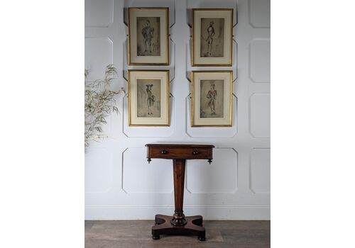 Early Victorian Rosewood Lamp Table On Quattroform Base