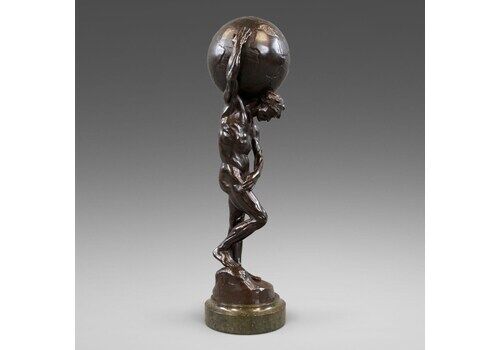 Bronze Figure Of Atlas By Abraham Broadbent