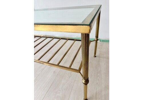 Vintage Brass And Glass Coffee Table