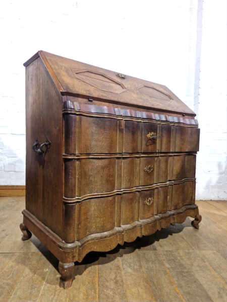 Rustic Bureau Antique Large Rustic Solid Wood Bureau Writing Desk With Drawers ...