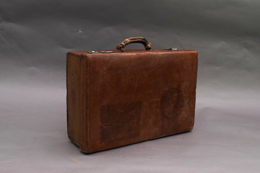 classic leather suitcase