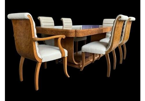 Art Deco Dining Table And Six Chairs By Harry And Lou Epstein