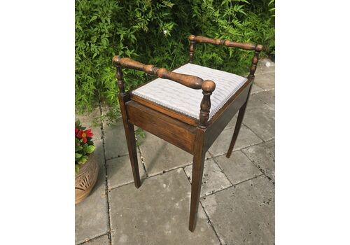 Edwardian Mahogany Piano Stool With Hinge Opening Lid