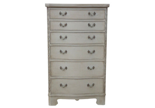 Vintage Georgian Revival Painted Serpentine Chest Of Drawers – Mid 20th Century Quality Furniture