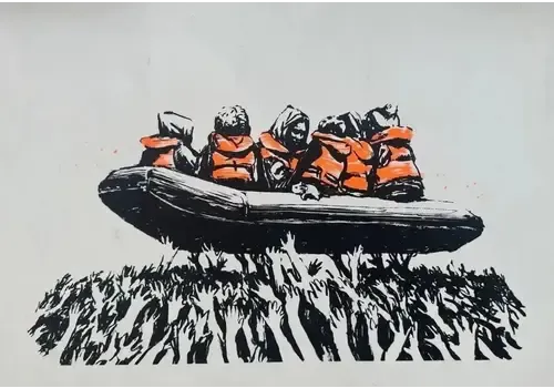 Banksy Migrant Boat (Glastonbury 2025 Poster), 2025