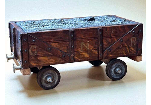 Victorian Novelty Railway Coal Truck Trinket Box, Desk Box, Jewellery Box