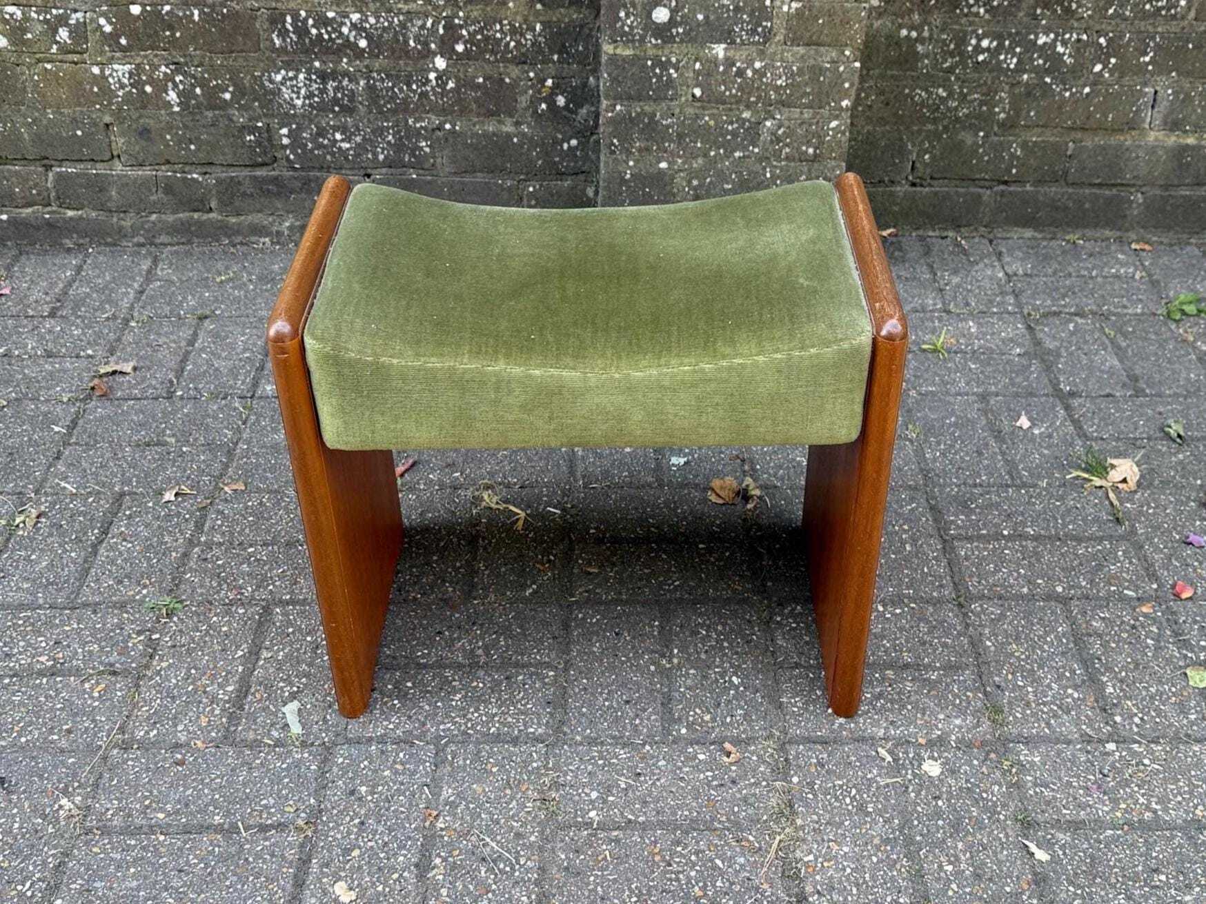 Mid Century Teak Stool Super Vintage Mid Century Retro Teak Stool
