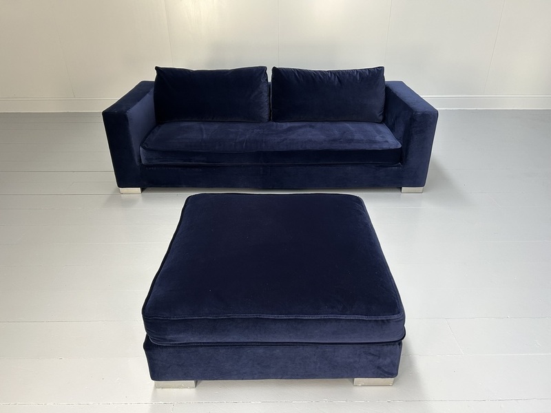 Ligne Roset “Rive Gauche” Seat Sofa Ottoman – In Midnight Blue