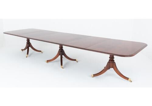 Xl Regency Dining Table Pedestal 16 Seater Mahogany