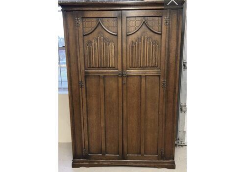 Bespoke Vintage Wardrobe Old Charm Linenfold Crown Ay London