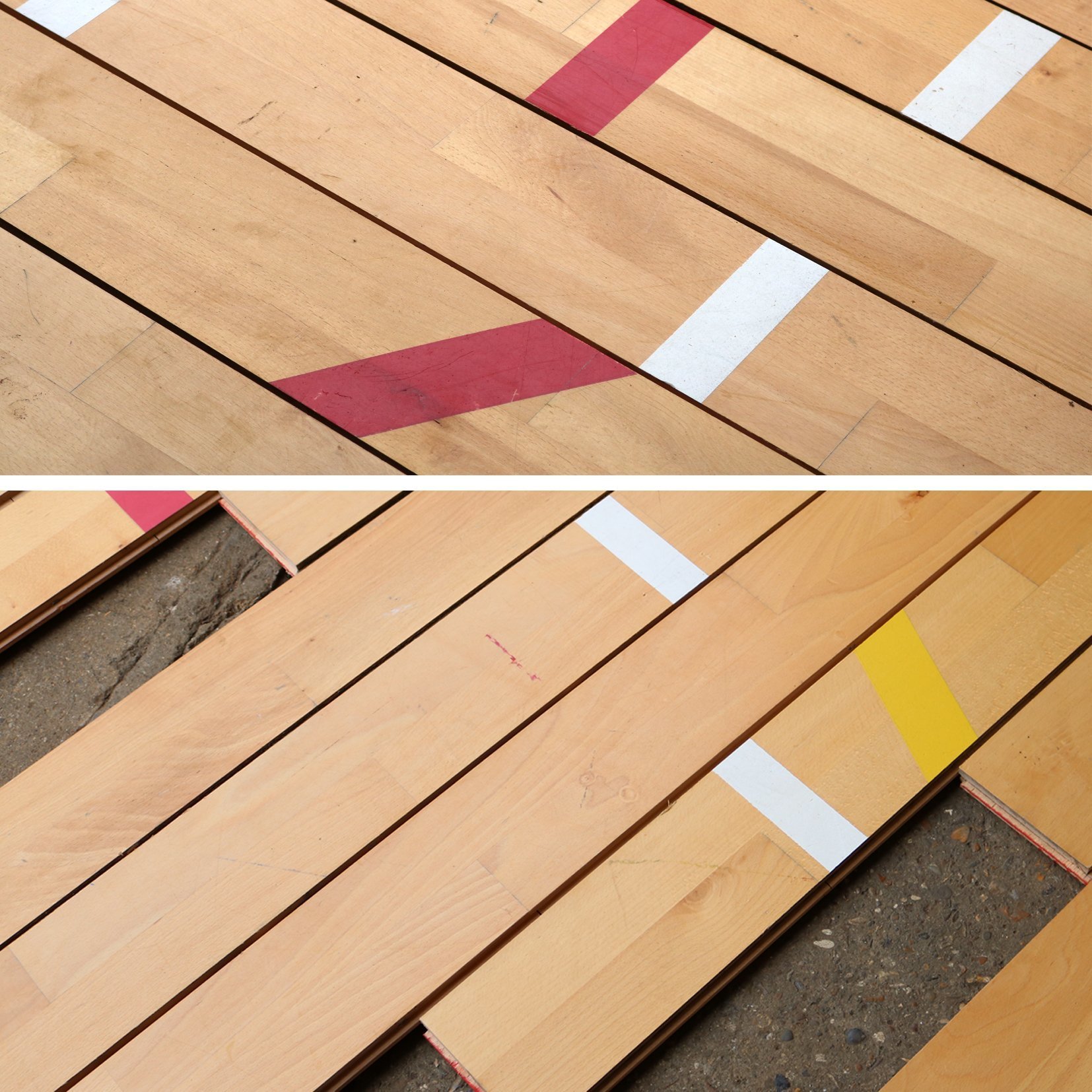 1 Square Meter Of Reclaimed Beech Gymnasium Flooring 13 W X 2 2