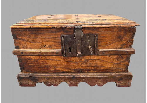 An 18th Century Spanish Walnut Box With Key