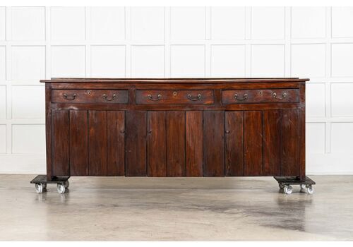 Large English 19thc Elm Dresser Base