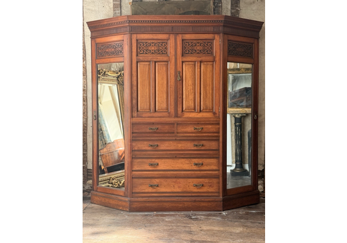 Magnificent Original Rare English Stamped Gillows Of Lancaster Wardrobe C 1880