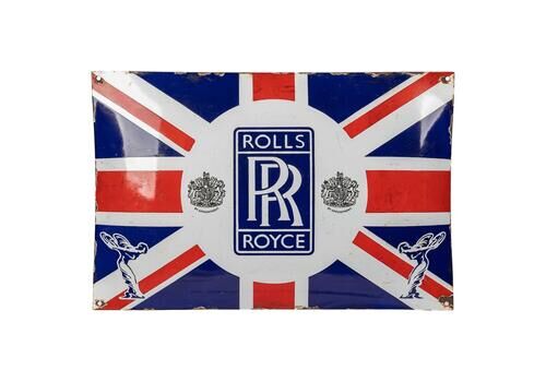 A Rolls Royce Union Jack Enamel Sign