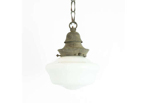 Large English Opaline Church Pendant Light