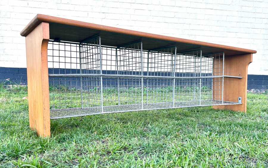 Esa Galvanised Wire Shoe Rack Bench Metal Caged Vintage Industrial ...