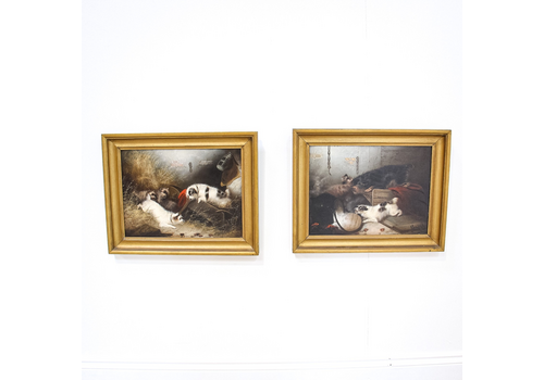 Pair Of Oil Paintings Of Terrier Dogs By Edward Armfield