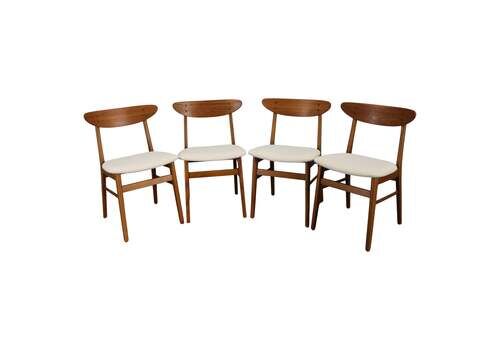 1960s Set Of Five Restored Teak Dining Chairs By Fastrup, Denmark