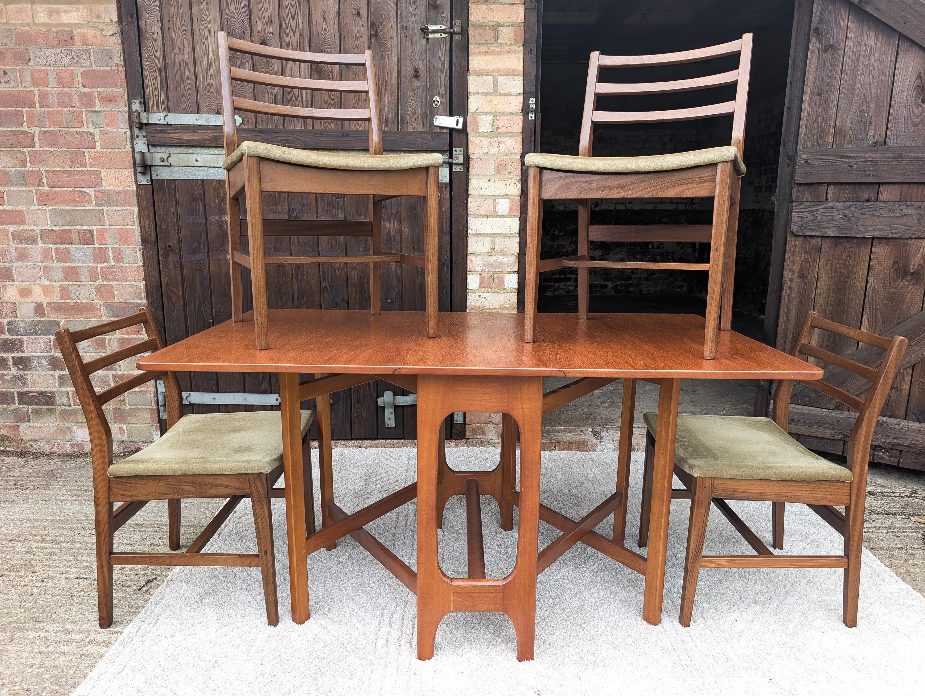 G Plan Vintage Mid Century Modern Teak Gate Leg Table And Chairs